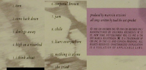 Toad The Wet Sprocket: Pale, Columbia (CK 46060), US, 1990 Typ: CD Best.-Nr.: 57606 Preis: 10,00 Euro