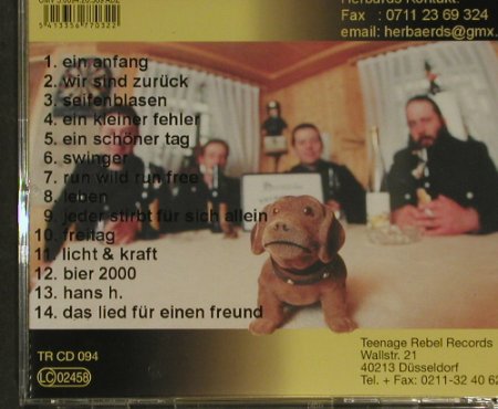 Herbärds: Wir sind Zurück, vg+/m-, Teenage Rebel Rec. (TR cd 094), D, 00 Typ: CD Best.-Nr.: 57967 Preis: 7,50 Euro