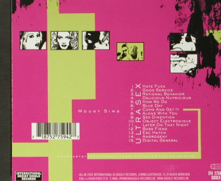 Mount Sims: Ultra Sex, Digi, Gigolo Rec. (94/EFA), D, 2002 Typ: CD Best.-Nr.: 59297 Preis: 10,00 Euro