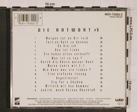 Antwort, die: '1', WEA, D, 1991 Typ: CD Best.-Nr.: 60062 Preis: 11,50 Euro