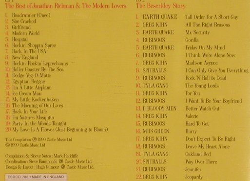 Richman,Jonathan & Modern Lovers: Home of the Hits-BestOf, Castle(), UK, 99 - 2CD - 62061 - 12,50 Euro