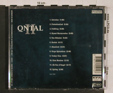 Qntal: II, Gymnastic(gym 5912), D, 1995 - CD - 63582 - 10,00 Euro