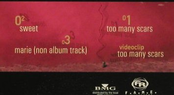 Pinkostar: Too Many Scars*3+video, BMG(), EU, 03 - CD5inch - 65373 - 3,00 Euro