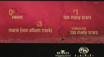 Pinkostar: Too Many Scars*3+video, BMG(), EU, 03 - CD5inch - 65373 - 3,00 Euro