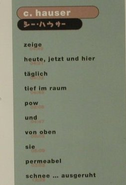 C.Hauser: Filter, Indigo (tick 008), D, 1998 Typ: CD Best.-Nr.: 66862 Preis: 6,00 Euro