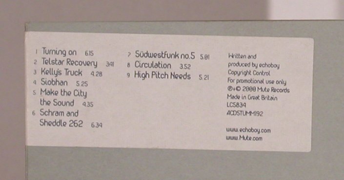 Echoboy: Volume 2, 9Tr.PromoDigi, Mute, UK, 00 Typ: CD Best.-Nr.: 67721 Preis: 7,50 Euro