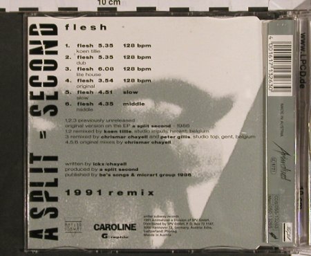 A Split Second: Flesh Remix*6, SPV, D, 91 Typ: CD5" Best.-Nr.: 68041 Preis: 3,00 Euro