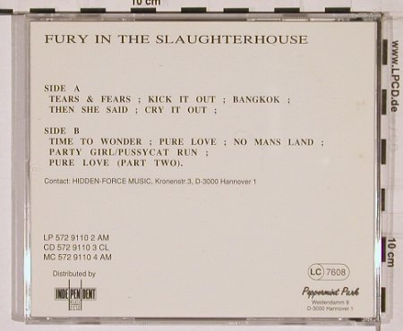 Fury In The Slaughterhouse: Same, Peppermint Park Records (spv 84-5502), D Typ: CD Best.-Nr.: 68523 Preis: 10,00 Euro