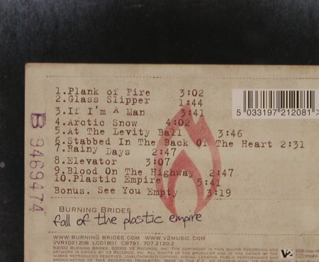 Burning Bridges: Fall of the Plastic Empire, V2, , 2002 Typ: CD Best.-Nr.: 68665 Preis: 11,50 Euro