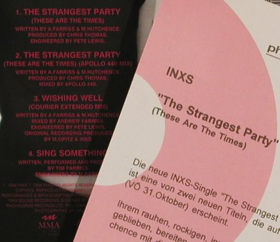 Inxs: The Strangest Party*2+2, Facts, Mercury, D, 94 Typ: CD5" Best.-Nr.: 80285 Preis: 5,00 Euro