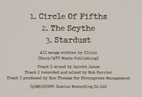 Clinic: Circle of Fifths+2,Promo, Domino (RUG182CDP), EU, 2004 Typ: CD5" Best.-Nr.: 80490 Preis: 2,50 Euro