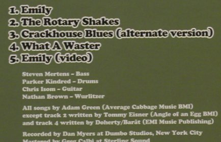 Green,Adam: Emily+3+video, RTD(RTRADSCDX213), EU, 2004 - CD5inch - 80502 - 3,00 Euro