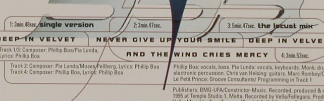 Boa,Phillip & Voodoo Club: Deep In Velvet*2+2, Motor (577243-2), D, 1995 Typ: CD5" Best.-Nr.: 81176 Preis: 5,00 Euro
