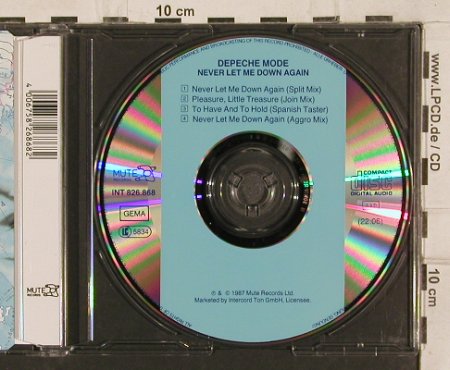 Depeche Mode: Never Let Me Down Again*2+2, Mute (INT 826.868), D, 1987 Typ: CD5" Best.-Nr.: 82082 Preis: 4,00 Euro