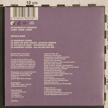 Depeche Mode: Goodnight Lovers*2+2, Digi, Venusnote Bong 33(5016025630332), D, 2002 - CD5inch - 82086 - 4,00 Euro