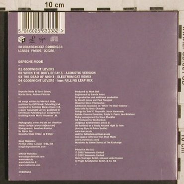 Depeche Mode: Goodnight Lovers*2+2, Digi, Venusnote Bong 33 (5016025630332), D, 2002 Typ: CD5" Best.-Nr.: 82086 Preis: 4,00 Euro