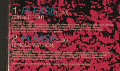 U2: Please*2, Promo, Island (Please CD1), UK, 1997 Typ: CD5" Best.-Nr.: 90143 Preis: 10,00 Euro