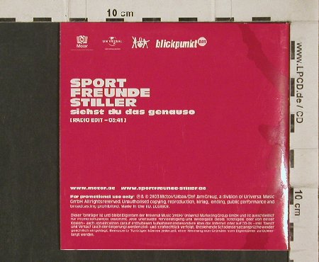 Sportfreunde Stiller: Siehst du das genauso,1TrPromo,Digi, Motor, EU, 2003 Typ: CD5" Best.-Nr.: 90835 Preis: 5,00 Euro
