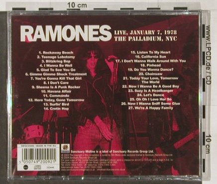 Ramones: Live at the Palladium,NYC,1978, Sanctuary(), EU, FS-New, 2004 - CD - 91509 - 12,50 Euro