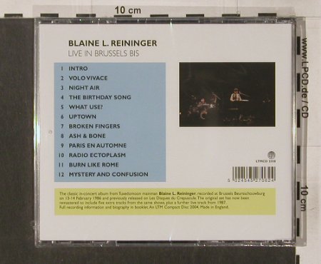 Reininger,Blane L.: Live in Brussels,02/1986, FS-New, LTM(), UK, 1987 - CD - 92166 - 11,50 Euro