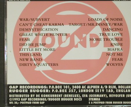 Zounds: The Curse Of Zounds, GAP 014 (SEEP006), UK, 1993 Typ: CD Best.-Nr.: 92400 Preis: 12,50 Euro