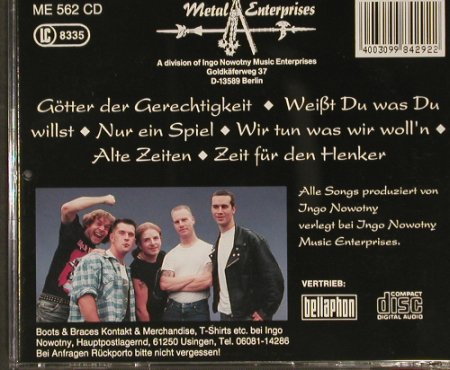 Boots & Braces: Schön War Die Zeit, Metal Enterprises (ME 562), D, 2004 Typ: CD Best.-Nr.: 93058 Preis: 7,50 Euro
