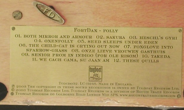 Fortdax: Folly, Digi, FS-New, tugboat, UK, 2003 Typ: CD Best.-Nr.: 93146 Preis: 10,00 Euro