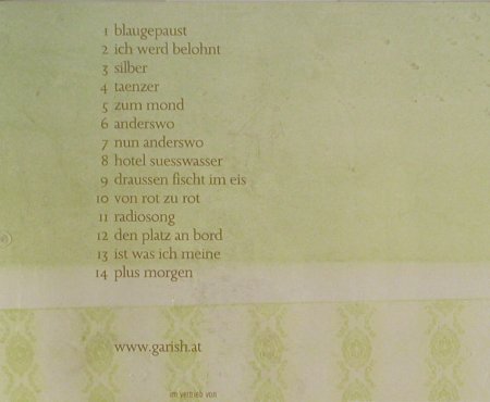 Garish: Wo die Nacht erzählt vom Tag, Pate, EU, FS-New, 2002 Typ: CD Best.-Nr.: 93291 Preis: 6,00 Euro