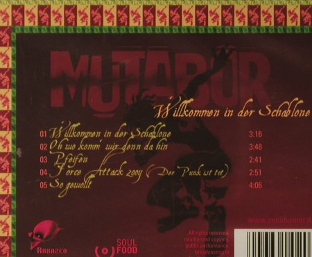 Mutabor: Willkommen in der Schablone+4, Rabazco(rco 021), , 2006 - CD5inch - 93382 - 4,00 Euro