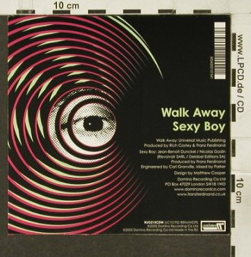 Franz Ferdinand: Walk away/Sexy Boy, Digi, Domino (RUG215CDW), EU, 2005 Typ: CD5" Best.-Nr.: 94233 Preis: 4,00 Euro