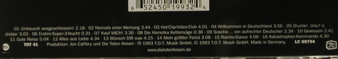 Toten Hosen: Kauf Mich!, EW(), D, 1993 - CD - 94934 - 10,00 Euro