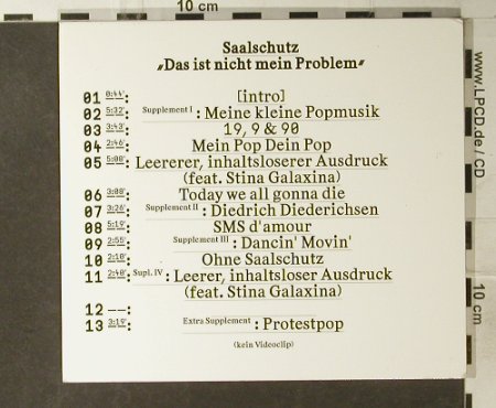 Saalschutz: Das Ist Nicht Mein Problem, Digi, Zickzack(ZZ 2005), D, 2004 - CD - 94986 - 12,50 Euro