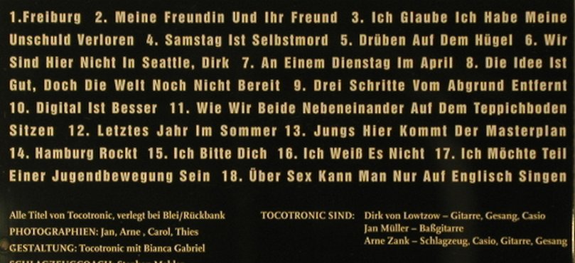 Tocotronic: Digital Ist Besser, L'Age D'Or(LADO 17031), D, 1995 - CD - 95807 - 14,00 Euro