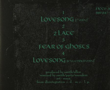 Cure: Lovesong*2+2, Fiction (30), D, 1989 Typ: CD5" Best.-Nr.: 95908 Preis: 5,00 Euro