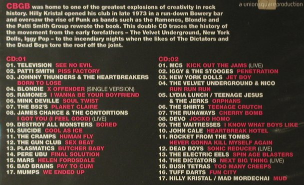 V.A.CBGB Home of U.S. Punk: The Definitive Story of, FS-New, UnionSq.(SALVODcd202), EU, 2006 - 2CD - 95978 - 11,50 Euro