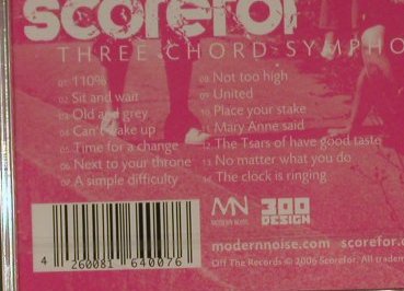 Scorefor: Three Chords Symphony, FS-New, Modern Noise(), EU, 2006 - CD - 96312 - 7,50 Euro