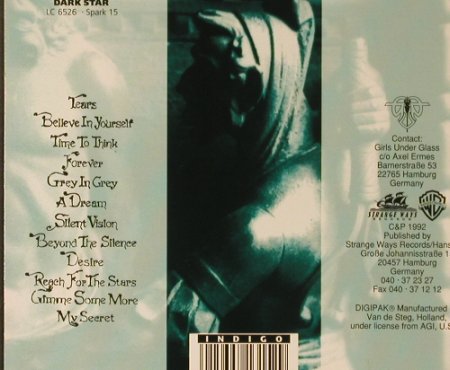 Girls Under Glass: Darius, Digi, Dark Star (1315-2), D, 1992 Typ: CD Best.-Nr.: 96606 Preis: 11,50 Euro
