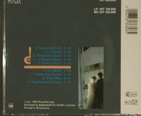 Depeche Mode: Some Great Reward, Mute (INT 836.808), D, 1984 Typ: CD Best.-Nr.: 96706 Preis: 10,00 Euro