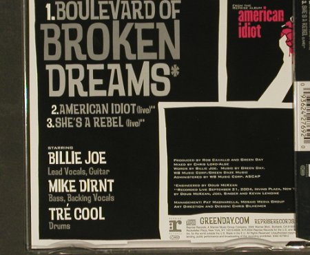 Green Day: Boulevard Of Broken Dreams+2, Reprise, D, 2004 Typ: CD5" Best.-Nr.: 96784 Preis: 3,00 Euro