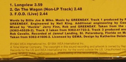 Green Day: Longview+2, Reprise, D, 94 Typ: CD5" Best.-Nr.: 97062 Preis: 3,00 Euro