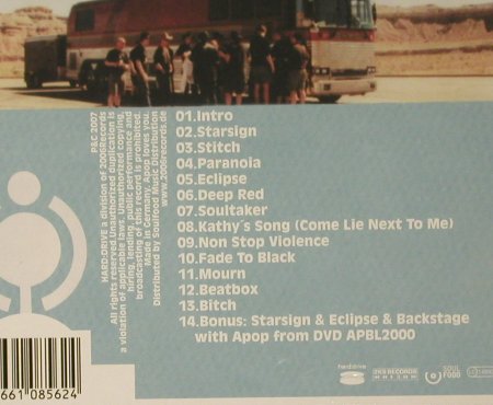 Apoptygma Berzerk: Live 2000,APBL,deluxe, Digi, FS-New, Hard:Drive, , 2007 Typ: CD Best.-Nr.: 97629 Preis: 11,50 Euro