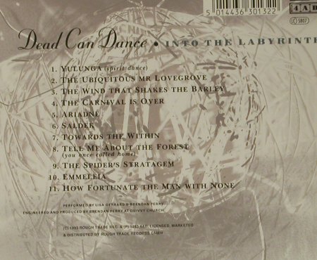 Dead Can Dance: Into The Labyrinth, 4AD (RTD 120.1993.2), D, 1993 Typ: CD Best.-Nr.: 99080 Preis: 10,00 Euro