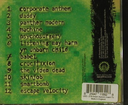 Arkam Asylum: Learn To Love Your Cancer, Wasp Factory (WASPFA008), UK, 2001 Typ: CD Best.-Nr.: 99146 Preis: 7,50 Euro