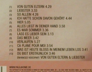 Paula: Liebe,Digi, (Neuaflage), FS-New, Orbit(510 026-2), D, 2002 - CD - 99183 - 10,00 Euro