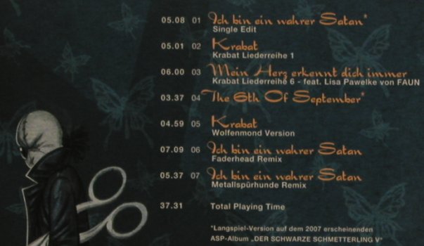 Asp: Ich bin ein wahrer Satan,Digi,Teil2, Trisol (TRI285CD), EU,FS-New, 2006 Typ: CD5" Best.-Nr.: 99829 Preis: 14,00 Euro