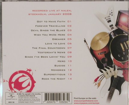 Europe: Almost Unplugged, 14 Tr., Hell & Back(), EU, 2008 - CD - 80096 - 10,00 Euro