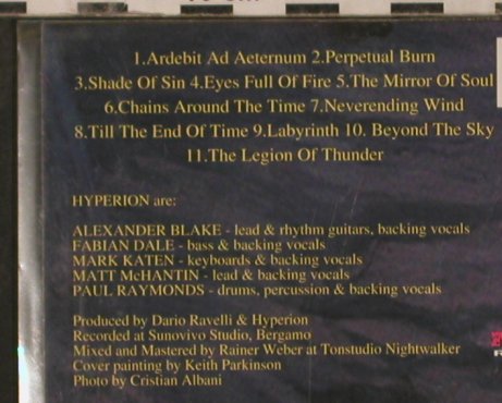 Hyperion: Where Stone Is Unscarred,Promo,Digi, Massacre, D, 1999 Typ: CD Best.-Nr.: 83566 Preis: 5,00 Euro