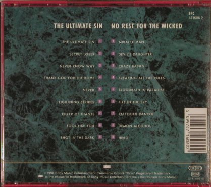 Osbourne,Ozzy: The Ultimate Sin/No Rest f.t.Wicked, Epic,  - 2orig.(471606 2), A,FS-New, 92 - 2CD - 90068 - 14,00 Euro