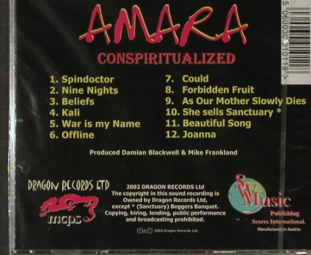 Amara: Conspiritualized, FS-New, Dragon Records Ltd.(DR910118A), A, 2002 - CD - 92835 - 6,00 Euro