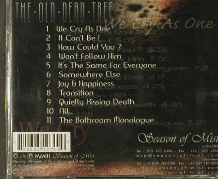Old Dead Tree: The Nameless Disease, FS-New, Season of Mist(), , 2003 - CD - 94974 - 10,00 Euro
